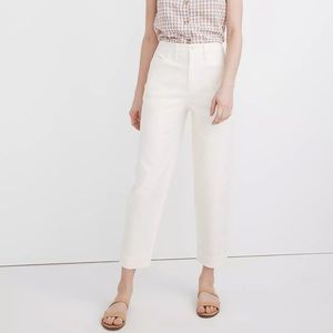 NWT Madewell Slim Emmett Tapered Pants - Ivory